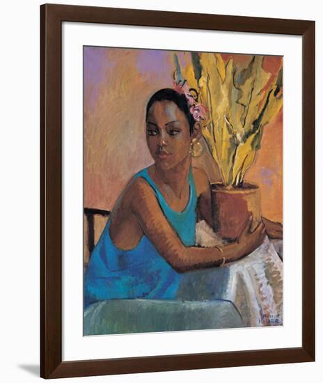 Lisa in Turquoise-Boscoe Holder-Framed Premium Giclee Print