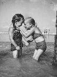 Little Girls Playing Together on a Beach-Lisa Larsen-Photographic Print