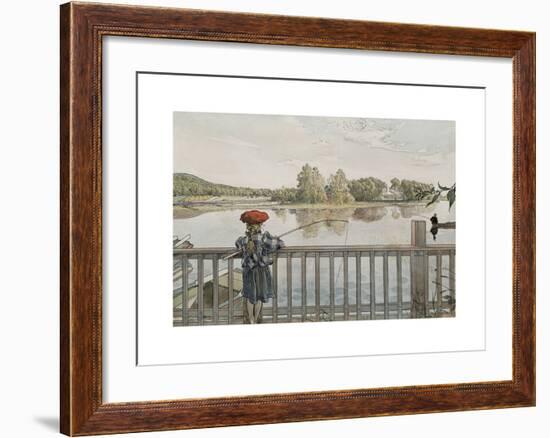 Lisbeth Angling From 'A Home'-Carl Larsson-Framed Premium Giclee Print