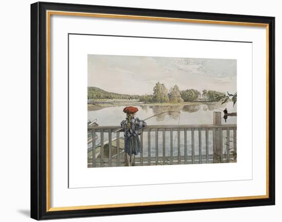 Lisbeth Angling From 'A Home'-Carl Larsson-Framed Premium Giclee Print