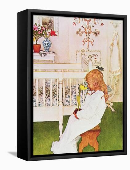 Lisbeth with a Yellow Tulip-Carl Larsson-Framed Premier Image Canvas