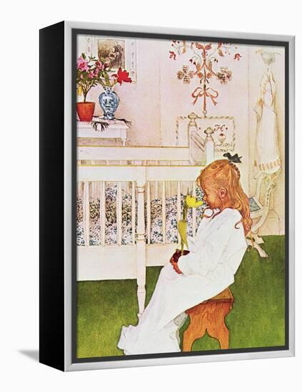Lisbeth with a Yellow Tulip-Carl Larsson-Framed Premier Image Canvas