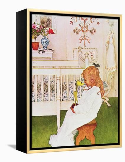 Lisbeth with a Yellow Tulip-Carl Larsson-Framed Premier Image Canvas