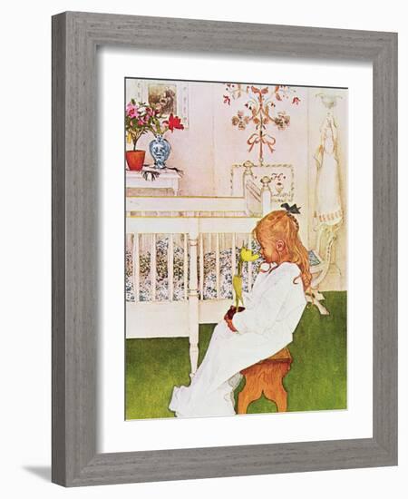 Lisbeth with a Yellow Tulip-Carl Larsson-Framed Giclee Print