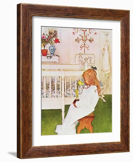 Lisbeth with a Yellow Tulip-Carl Larsson-Framed Giclee Print