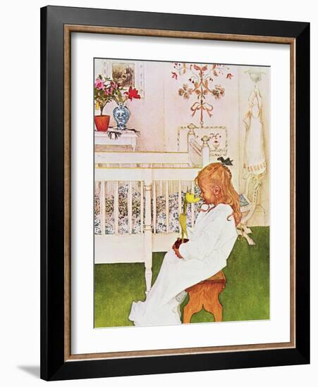 Lisbeth with a Yellow Tulip-Carl Larsson-Framed Giclee Print