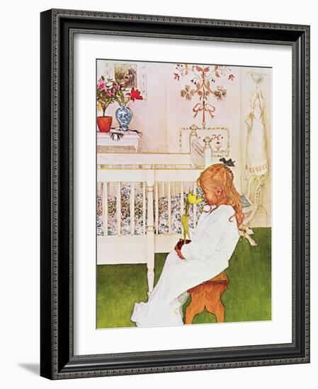 Lisbeth with a Yellow Tulip-Carl Larsson-Framed Giclee Print