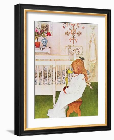 Lisbeth with a Yellow Tulip-Carl Larsson-Framed Giclee Print