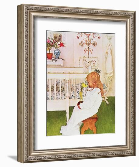 Lisbeth with a Yellow Tulip-Carl Larsson-Framed Giclee Print