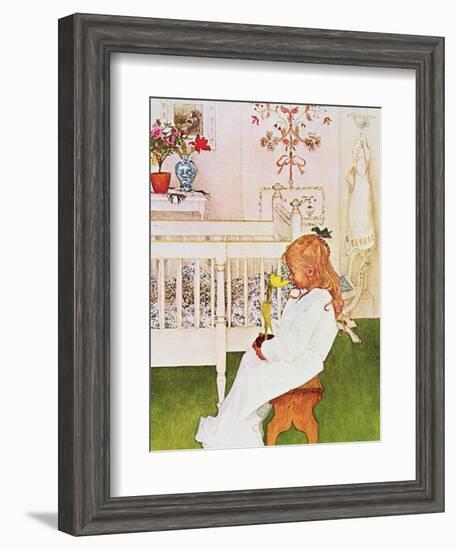 Lisbeth with a Yellow Tulip-Carl Larsson-Framed Giclee Print