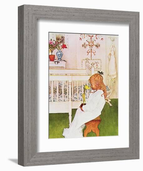 Lisbeth with a Yellow Tulip-Carl Larsson-Framed Giclee Print