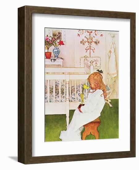 Lisbeth with a Yellow Tulip-Carl Larsson-Framed Giclee Print