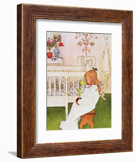 Lisbeth with a Yellow Tulip-Carl Larsson-Framed Giclee Print