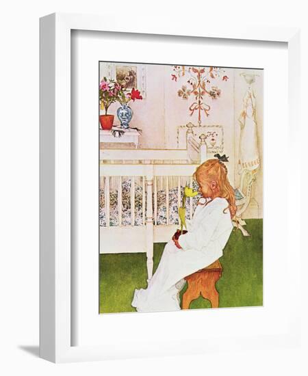 Lisbeth with a Yellow Tulip-Carl Larsson-Framed Giclee Print