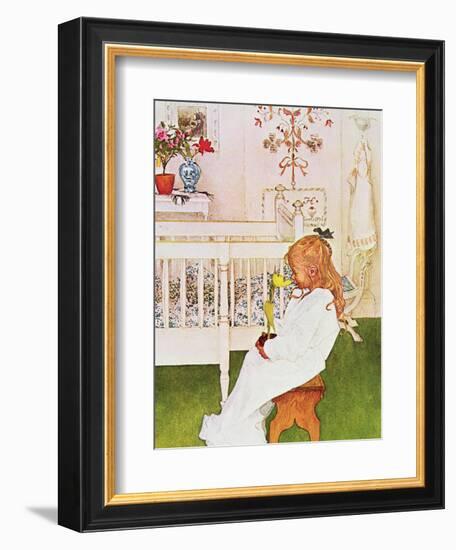 Lisbeth with a Yellow Tulip-Carl Larsson-Framed Giclee Print