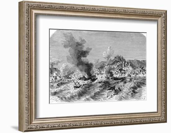 Lisbon Earthquake, 19th Century Artwork-Science Photo Library-Framed Photographic Print