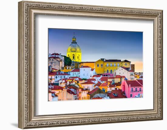 Lisbon, Portugal Skyline at Alfama, the Oldest District of the City with the National Pantheon Dome-SeanPavonePhoto-Framed Photographic Print