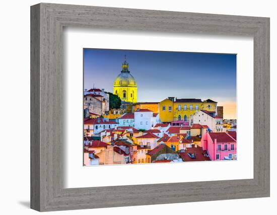 Lisbon, Portugal Skyline at Alfama, the Oldest District of the City with the National Pantheon Dome-SeanPavonePhoto-Framed Photographic Print
