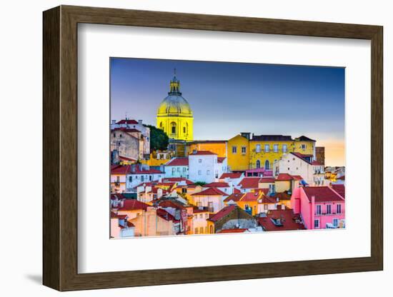 Lisbon, Portugal Skyline at Alfama, the Oldest District of the City with the National Pantheon Dome-SeanPavonePhoto-Framed Photographic Print