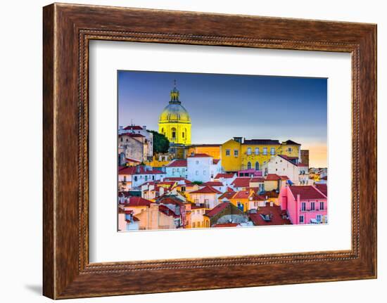 Lisbon, Portugal Skyline at Alfama, the Oldest District of the City with the National Pantheon Dome-SeanPavonePhoto-Framed Photographic Print