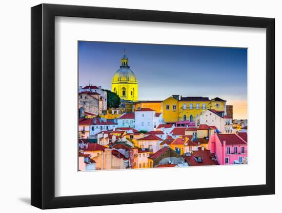 Lisbon, Portugal Skyline at Alfama, the Oldest District of the City with the National Pantheon Dome-SeanPavonePhoto-Framed Photographic Print