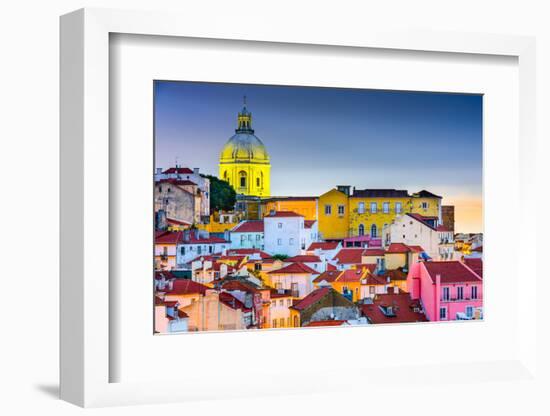 Lisbon, Portugal Skyline at Alfama, the Oldest District of the City with the National Pantheon Dome-SeanPavonePhoto-Framed Photographic Print