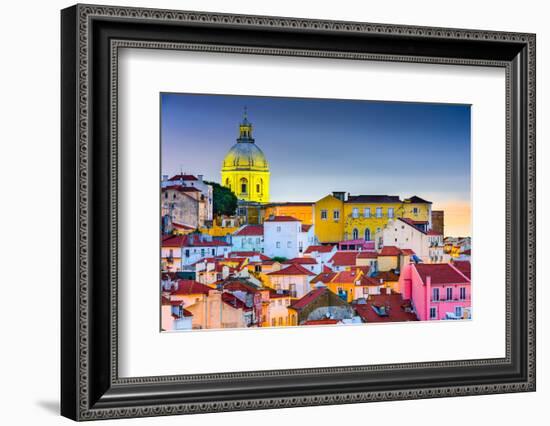 Lisbon, Portugal Skyline at Alfama, the Oldest District of the City with the National Pantheon Dome-SeanPavonePhoto-Framed Photographic Print