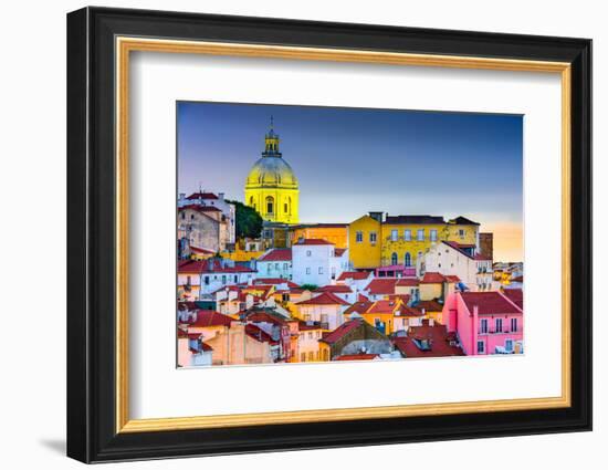 Lisbon, Portugal Skyline at Alfama, the Oldest District of the City with the National Pantheon Dome-SeanPavonePhoto-Framed Photographic Print