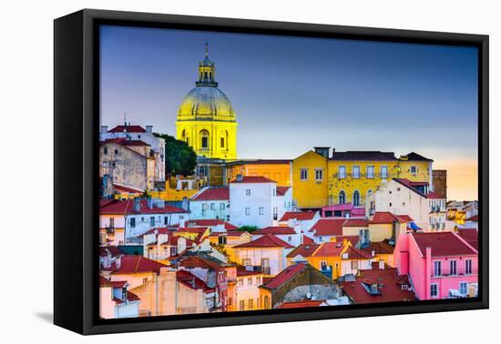 Lisbon, Portugal Skyline at Alfama, the Oldest District of the City with the National Pantheon Dome-SeanPavonePhoto-Framed Premier Image Canvas