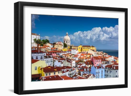 Lisbon, Portugal Skyline at Alfama, the Oldest District of the City-Sean Pavone-Framed Photographic Print