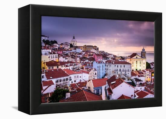 Lisbon, Portugal Skyline at Alfama, the Oldest District of the City-Sean Pavone-Framed Premier Image Canvas