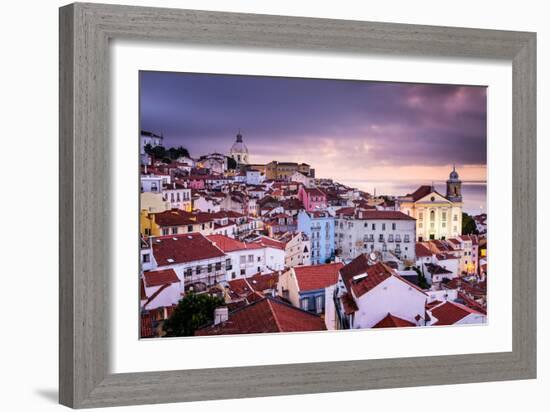 Lisbon, Portugal Skyline at Alfama, the Oldest District of the City-Sean Pavone-Framed Photographic Print