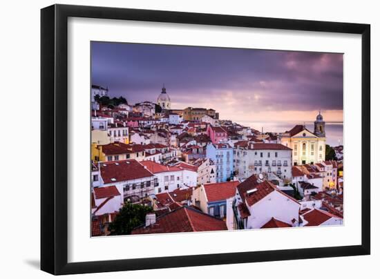 Lisbon, Portugal Skyline at Alfama, the Oldest District of the City-Sean Pavone-Framed Photographic Print