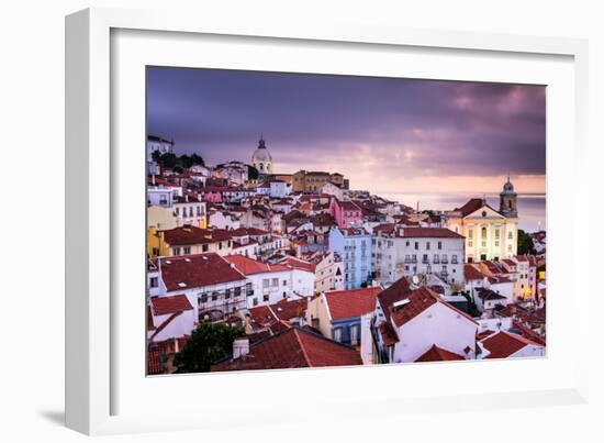 Lisbon, Portugal Skyline at Alfama, the Oldest District of the City-Sean Pavone-Framed Photographic Print