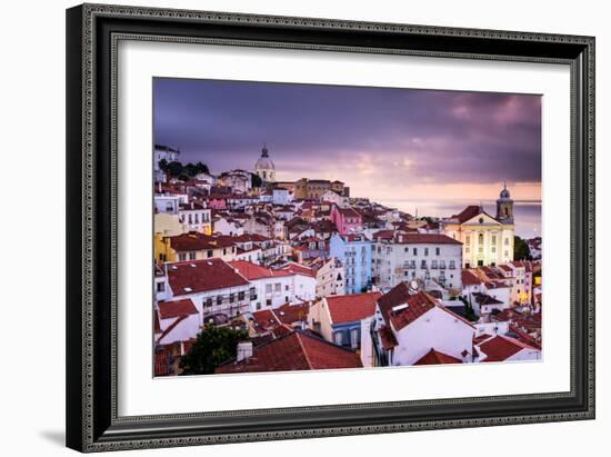 Lisbon, Portugal Skyline at Alfama, the Oldest District of the City-Sean Pavone-Framed Photographic Print