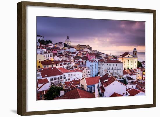 Lisbon, Portugal Skyline at Alfama, the Oldest District of the City-Sean Pavone-Framed Photographic Print