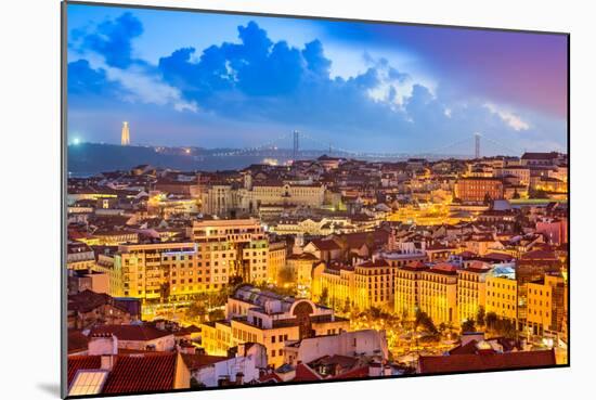 Lisbon, Portugal Skyline at Sunset-Sean Pavone-Mounted Photographic Print