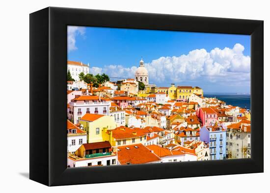 Lisbon, Portugal Town Skyline at the Alfama.-SeanPavonePhoto-Framed Premier Image Canvas