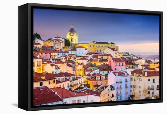 Lisbon, Portugal Twilight Cityscape at the Alfama District-Sean Pavone-Framed Premier Image Canvas