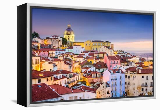 Lisbon, Portugal Twilight Cityscape at the Alfama District-Sean Pavone-Framed Premier Image Canvas