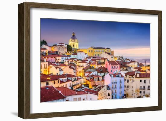 Lisbon, Portugal Twilight Cityscape at the Alfama District-Sean Pavone-Framed Photographic Print