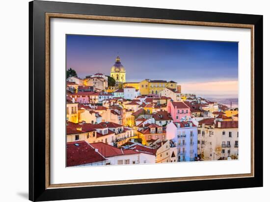 Lisbon, Portugal Twilight Cityscape at the Alfama District-Sean Pavone-Framed Photographic Print