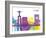 Lisbon Skyline Pop-paulrommer-Framed Art Print