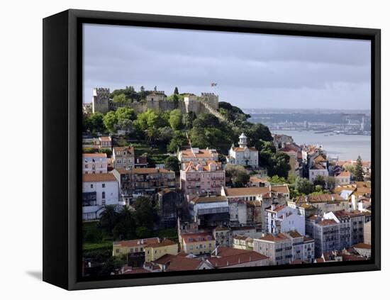 Lisbon, the Castelo Sao Jorge in Lisbon with the Rio Tejo in the Background, Portugal-Camilla Watson-Framed Premier Image Canvas