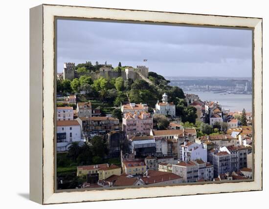 Lisbon, the Castelo Sao Jorge in Lisbon with the Rio Tejo in the Background, Portugal-Camilla Watson-Framed Premier Image Canvas