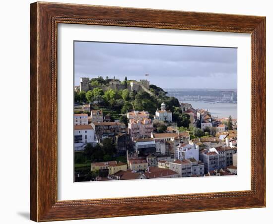 Lisbon, the Castelo Sao Jorge in Lisbon with the Rio Tejo in the Background, Portugal-Camilla Watson-Framed Photographic Print