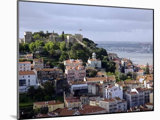 Lisbon, the Castelo Sao Jorge in Lisbon with the Rio Tejo in the Background, Portugal-Camilla Watson-Mounted Photographic Print