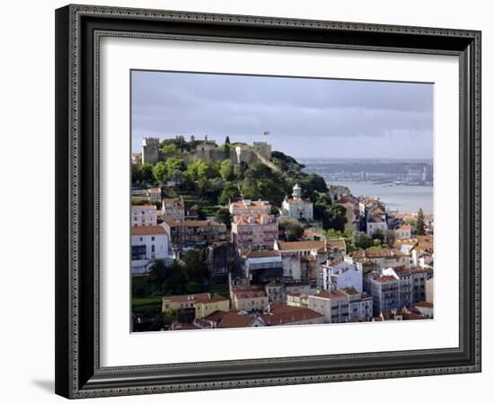 Lisbon, the Castelo Sao Jorge in Lisbon with the Rio Tejo in the Background, Portugal-Camilla Watson-Framed Photographic Print