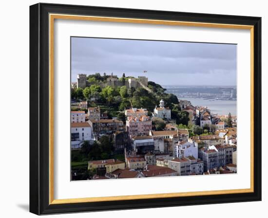 Lisbon, the Castelo Sao Jorge in Lisbon with the Rio Tejo in the Background, Portugal-Camilla Watson-Framed Photographic Print