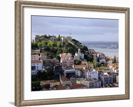 Lisbon, the Castelo Sao Jorge in Lisbon with the Rio Tejo in the Background, Portugal-Camilla Watson-Framed Photographic Print